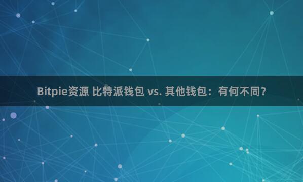 Bitpie资源 比特派钱包 vs. 其他钱包：有何不同？