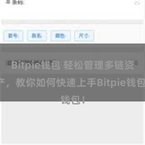 Bitpie钱包 轻松管理多链资产，教你如何快速上手Bitpie钱包！