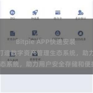 Bitpie APP快速安装 Bitpie钱包：打造数字资产管理生态系统，助力用户安全存储和便捷交易。